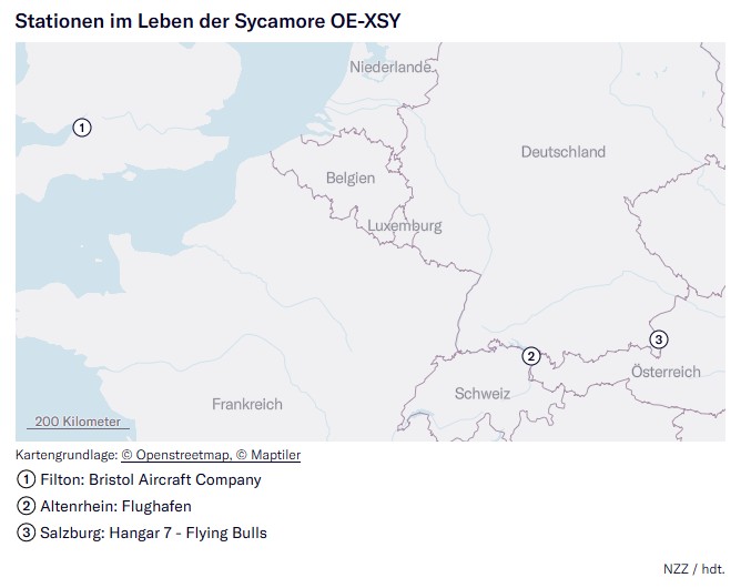 Karte mit den einzelnen Station im Leben der Sycamore