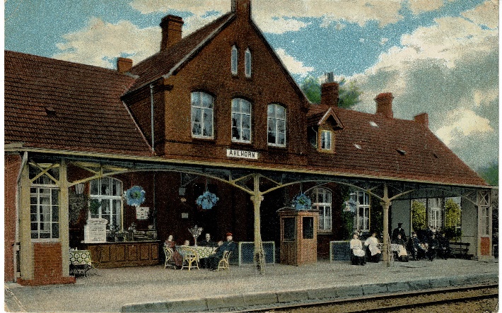 Der Ahlhorner Bahnhof (Postkarte um 1910)