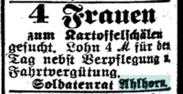 Zeitungsannoncen des Soldatenrates